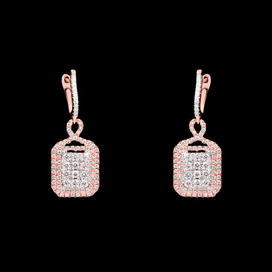 14K Two Tone Gold Diamond Earrings - 2.04ct VVS-VS-GH