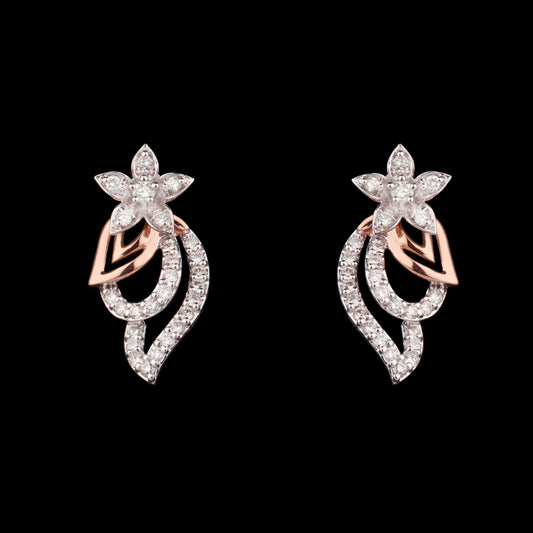 14K Two Tone Gold Diamond Earrings - 0.33ct VVS-VS-GH