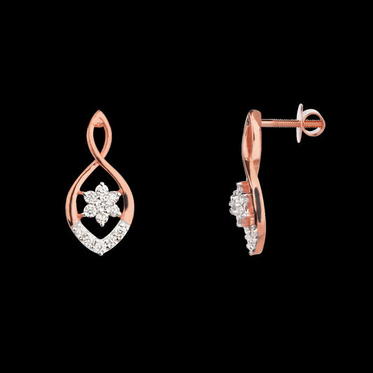 14K Two Tone Gold Diamond Earrings - 0.16ct VVS-VS-GH