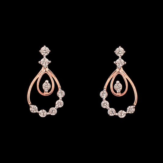 14K Two Tone Gold Diamond Earrings - 0.34ct VS-HI