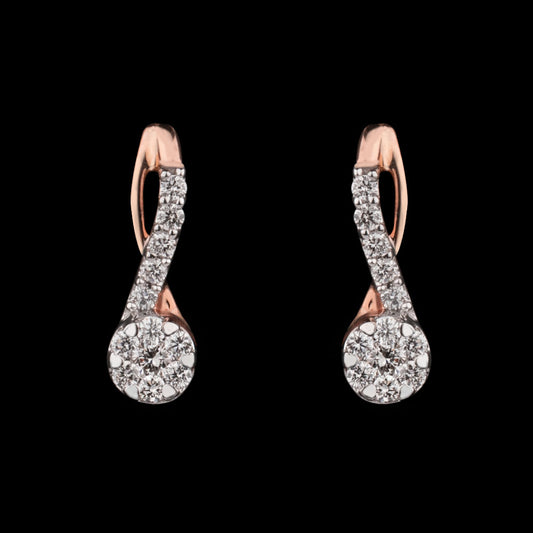14K Two Tone Gold Diamond Earrings - 0.19ct VVS-VS-GH
