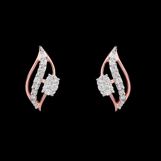 14K Two Tone Gold Diamond Earrings - 0.14ct VVS-VS-GH