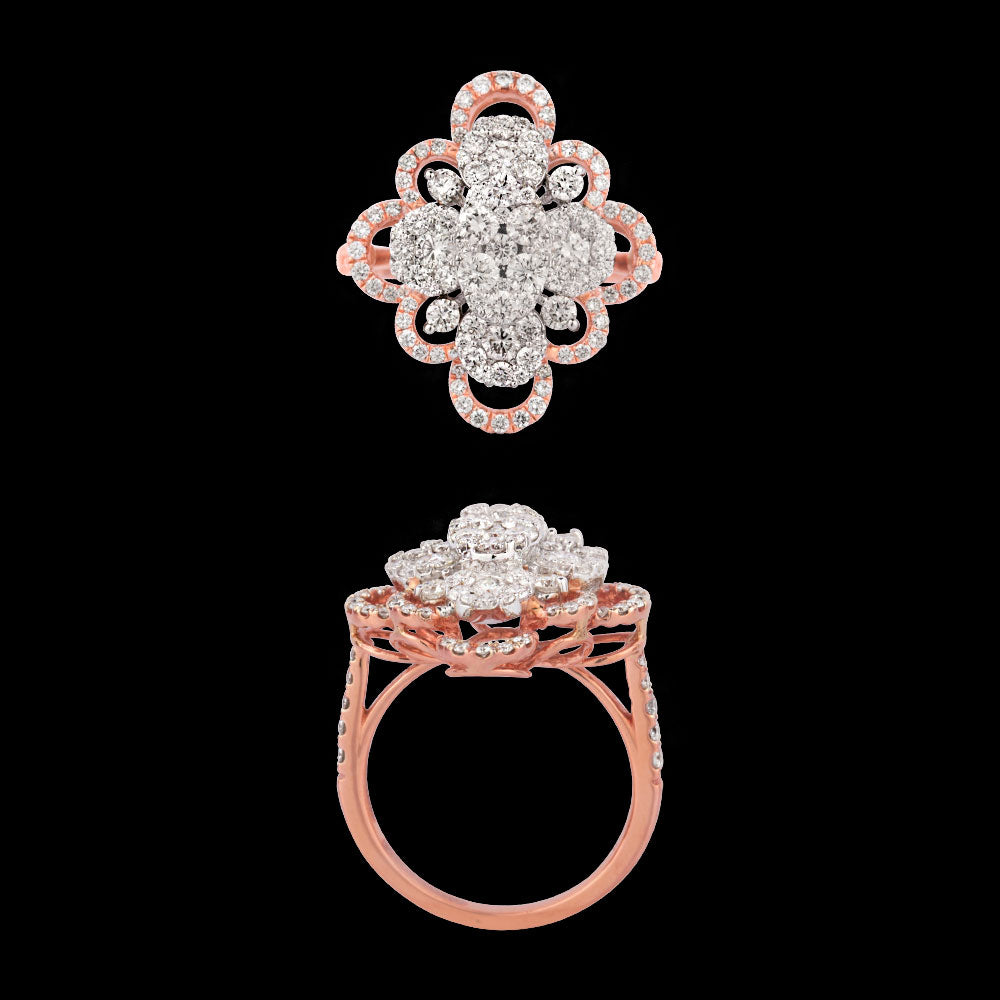 18K Two Tone Gold Diamond Ring - 1.33ct VVS-VS-GH