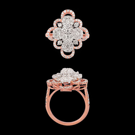 18K Two Tone Gold Diamond Ring - 1.33ct VVS-VS-GH