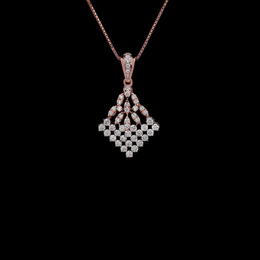 18K Two Tone Gold Diamond Pendant - 1.48ct VS-GHI