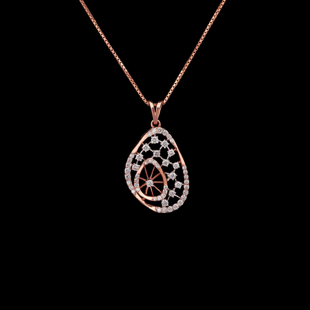 18K Two Tone Gold Diamond Pendant - 0.79ct VVS-VS-GH