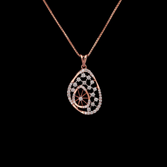 18K Two Tone Gold Diamond Pendant - 0.79ct VVS-VS-GH