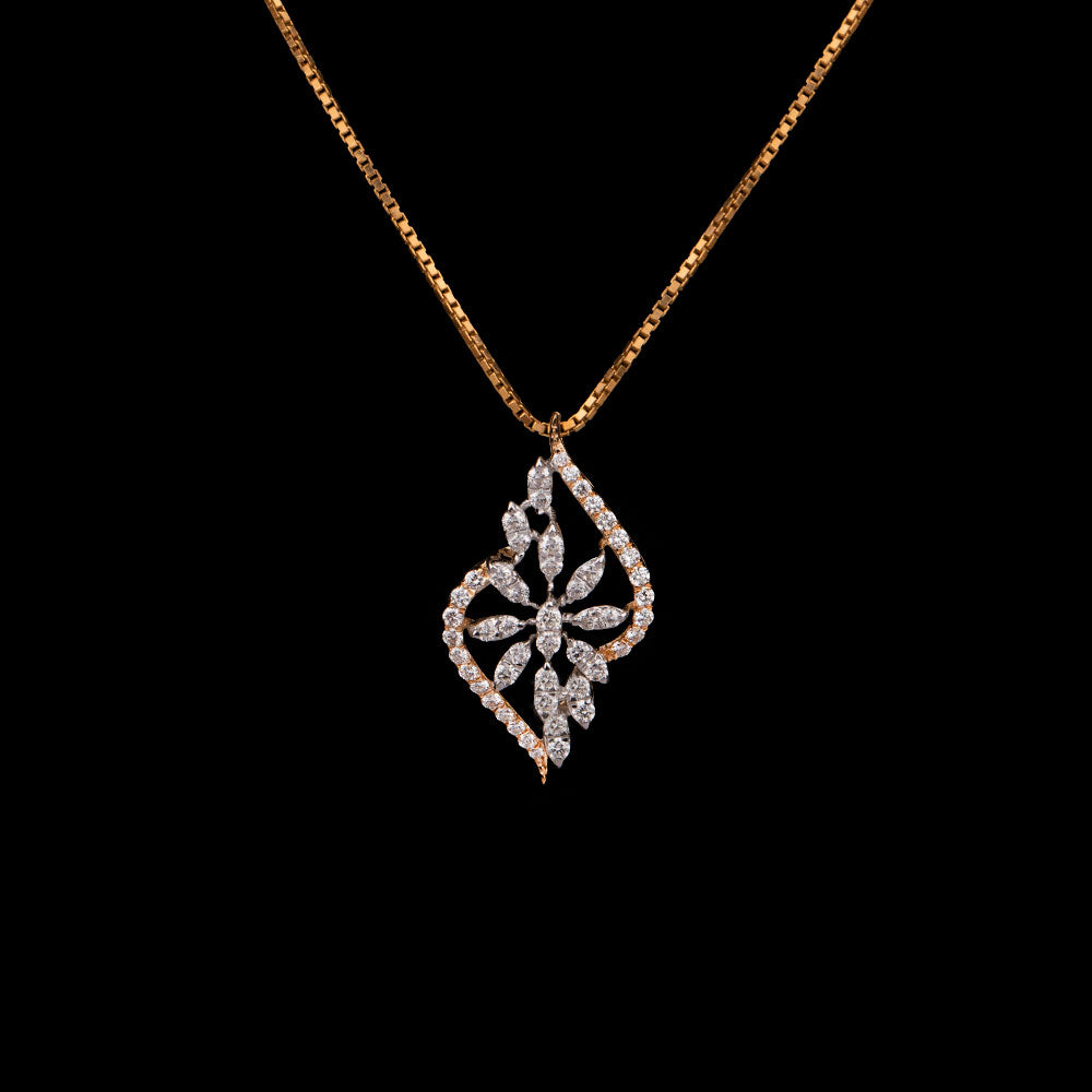 18K Two Tone Gold Diamond Pendant - 0.46ct VVS-VS-HI