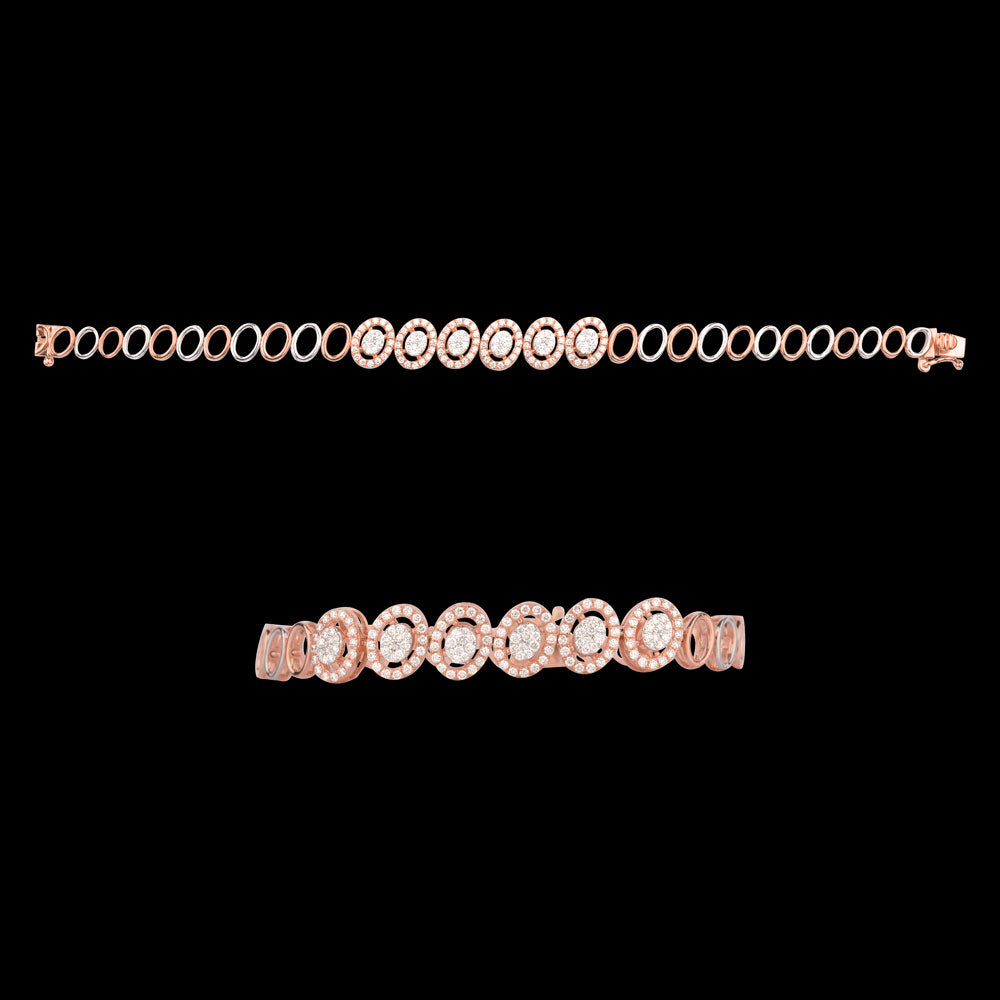 18K Two Tone Gold Diamond Bracelet - 1.22ct VVS-VS-GH
