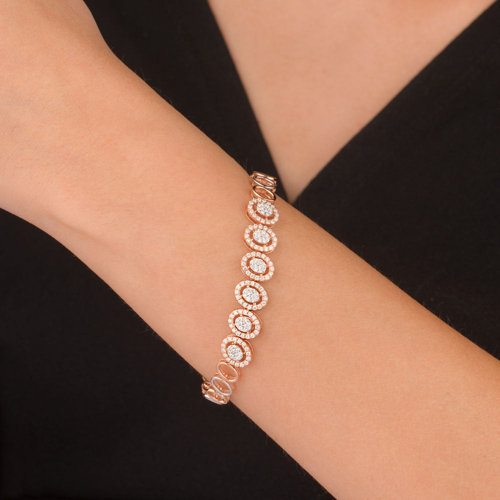 18K Two Tone Gold Diamond Bracelet - 1.22ct VVS-VS-GH