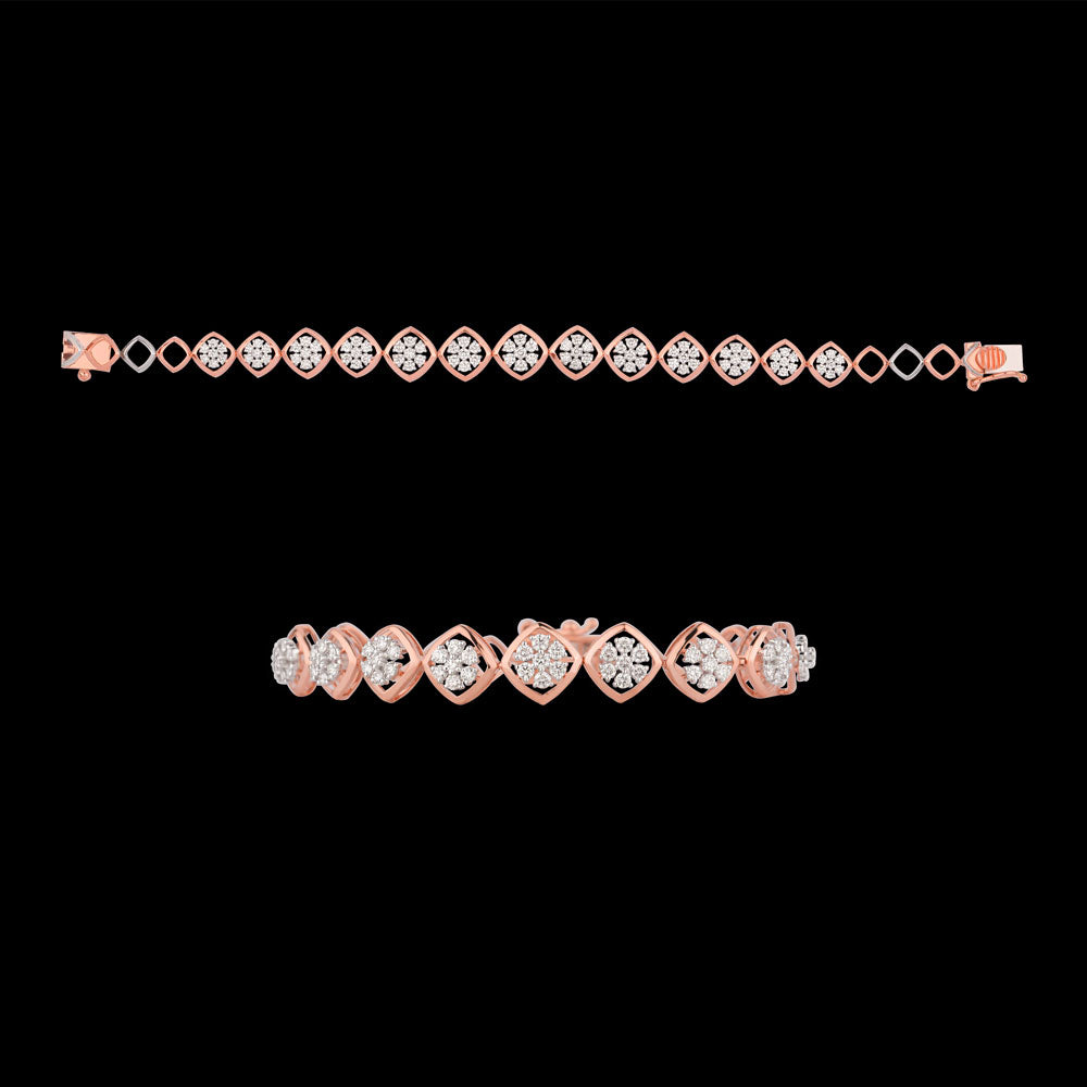 18K Two Tone Gold Diamond Bracelet - 1.974ct VVS-VS-HI