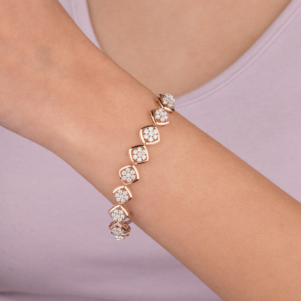 18K Two Tone Gold Diamond Bracelet - 1.974ct VVS-VS-HI