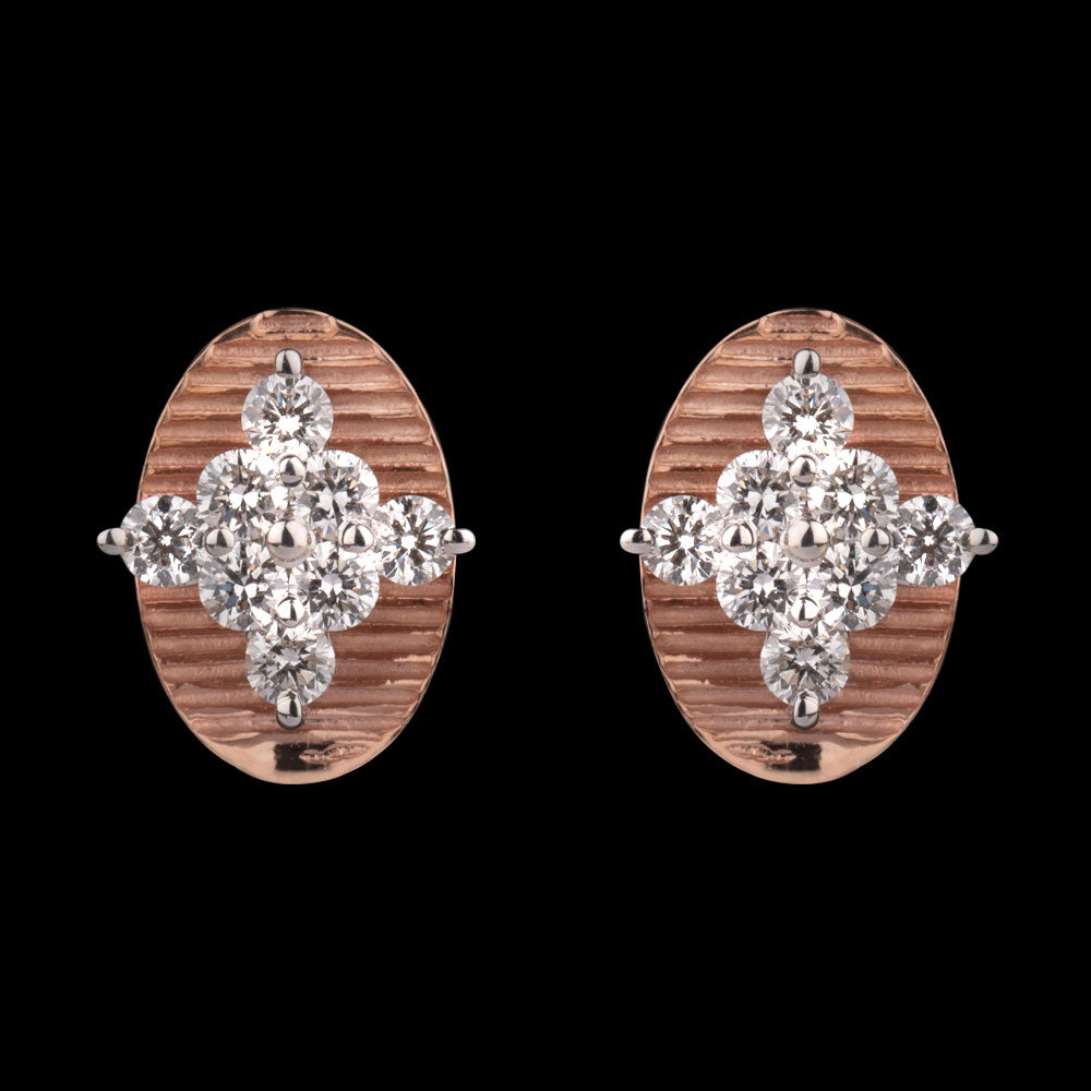 14K Two Tone Gold Diamond Earrings - 0.62ct VVS-VS-GH