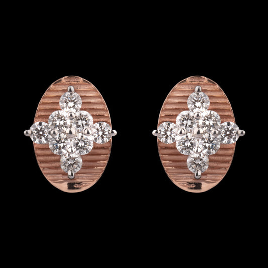 14K Two Tone Gold Diamond Earrings - 0.62ct VVS-VS-GH