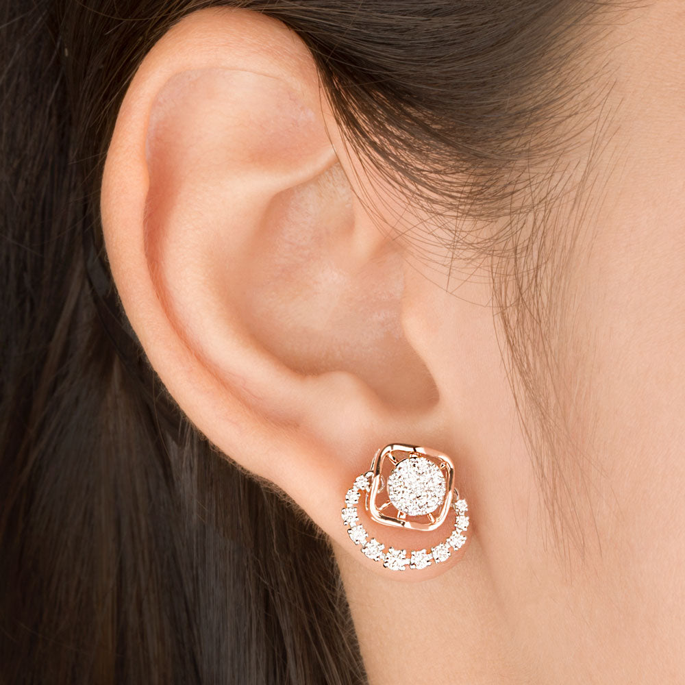 14K Rose Gold Diamond Earrings - 0.84ct VVS-VS-HI