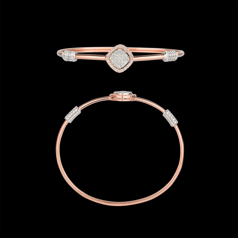 18K Two Tone Gold Diamond Bangle - 0.99ct VVS-VS-GH