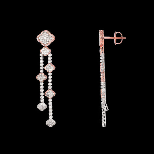 18K Two Tone Gold Diamond Earrings - 24.165ct VS-SI-FG