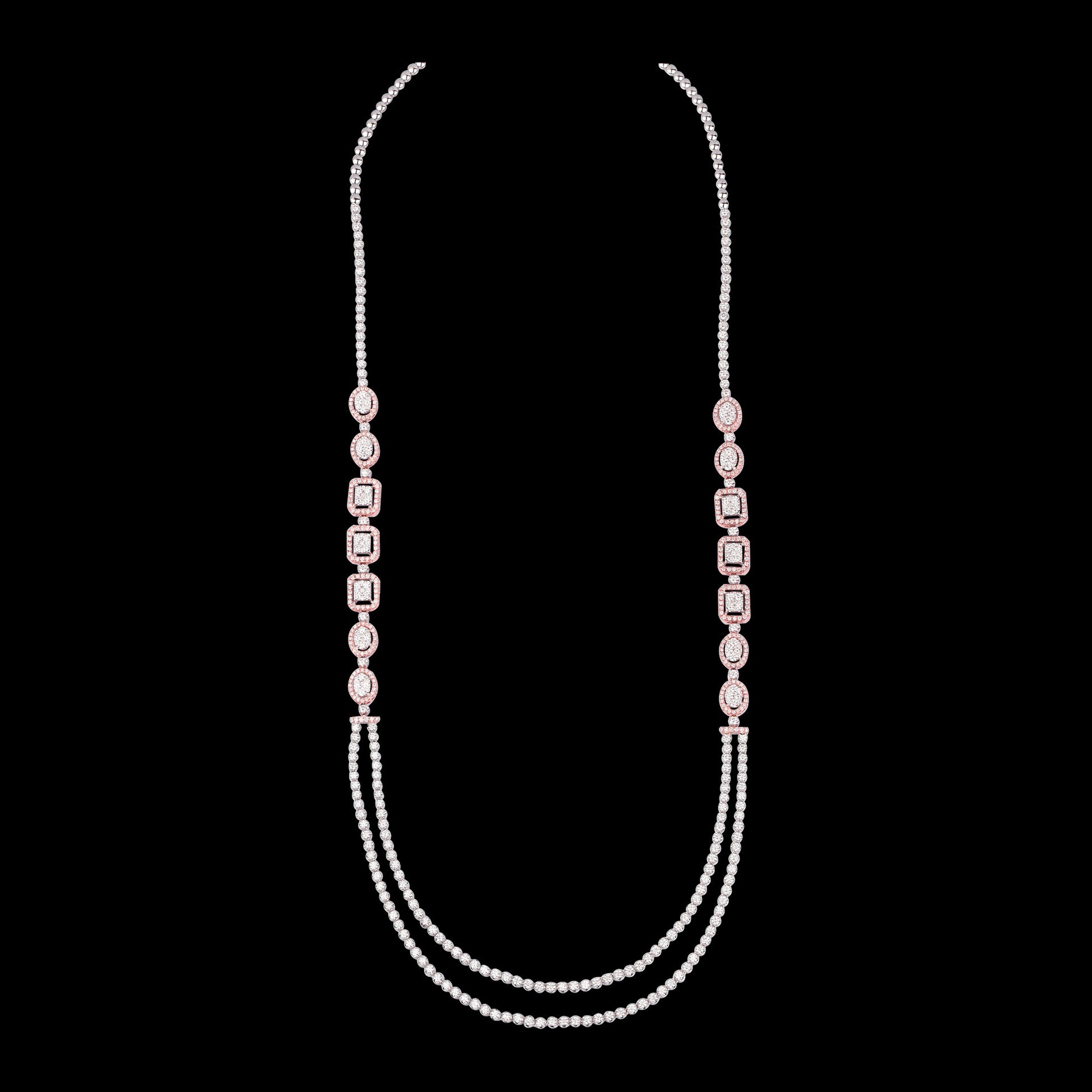 14K Two Tone Gold Diamond Necklace - 8.97ct VVS-VS-GH
