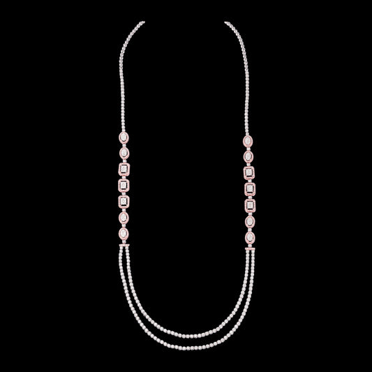 14K Two Tone Gold Diamond Necklace - 8.97ct VVS-VS-GH