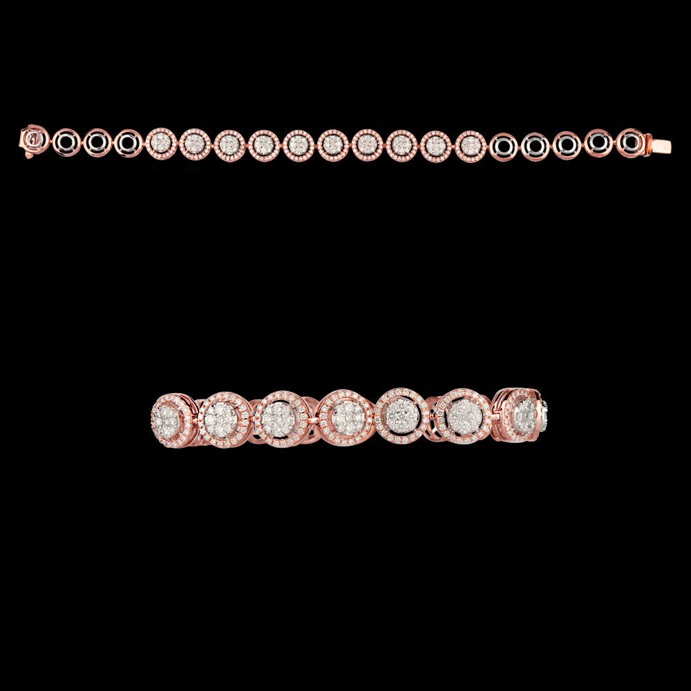 18K Two Tone Gold Diamond Bracelet - 1.96ct VVS-VS-GH