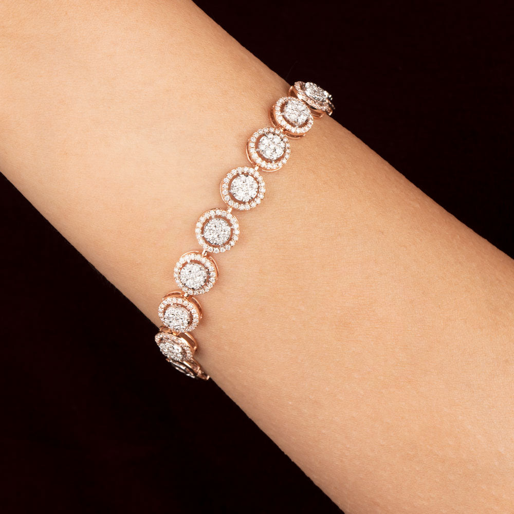 18K Two Tone Gold Diamond Bracelet - 1.96ct VVS-VS-GH