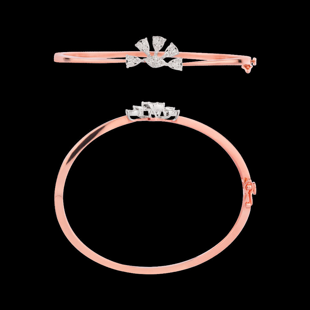 18K Two Tone Gold Diamond Kada - 0.558ct VVS-EF