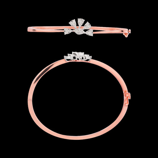18K Two Tone Gold Diamond Kada - 0.558ct VVS-EF