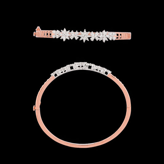 18K Two Tone Gold Diamond Kada - 1.03ct VVS-EF