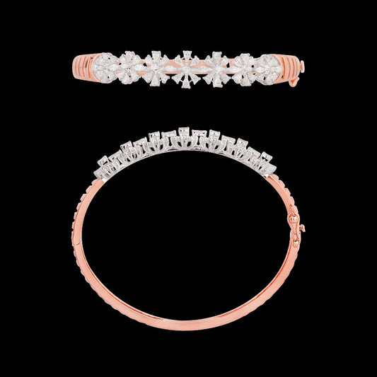 18K Two Tone Gold Diamond Kada - 1.54ct VVS-EF