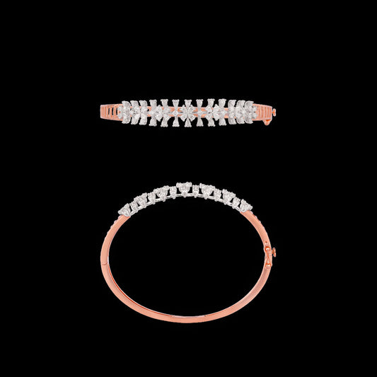 18K Two Tone Gold Diamond Kada - 1.567ct VVS-EF