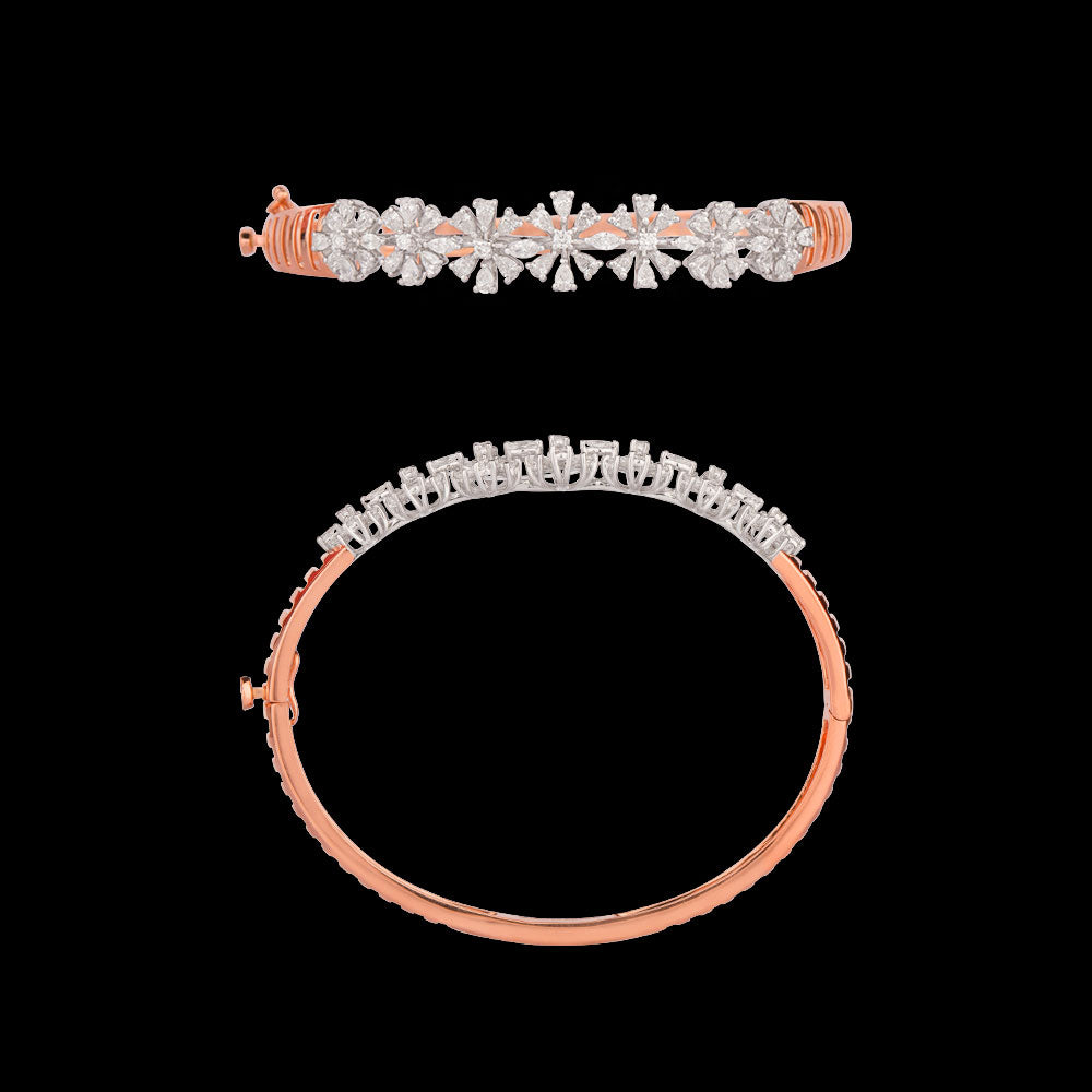 18K Two Tone Gold Diamond Kada - 1.695ct VVS-EF