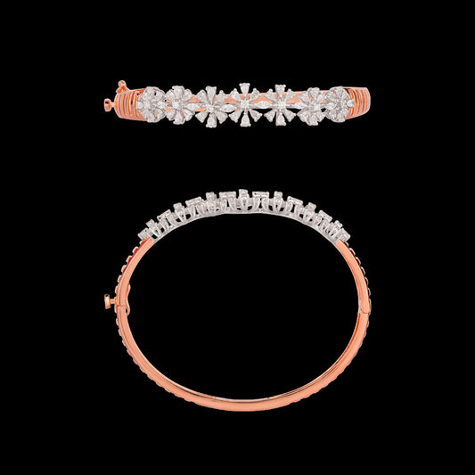 18K Two Tone Gold Diamond Kada - 1.695ct VVS-EF