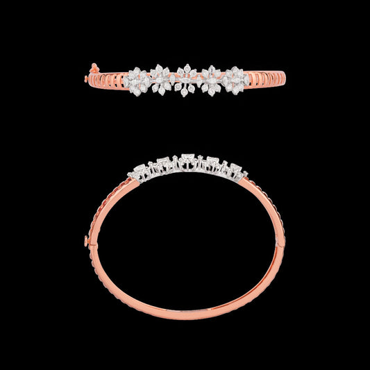 18K Two Tone Gold Diamond Kada - 1.36ct VVS-EF