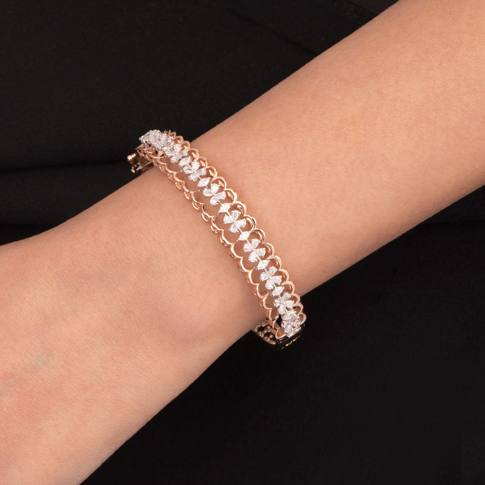 18K Rose Gold Diamond Kada - 1.975ct VVS-FG