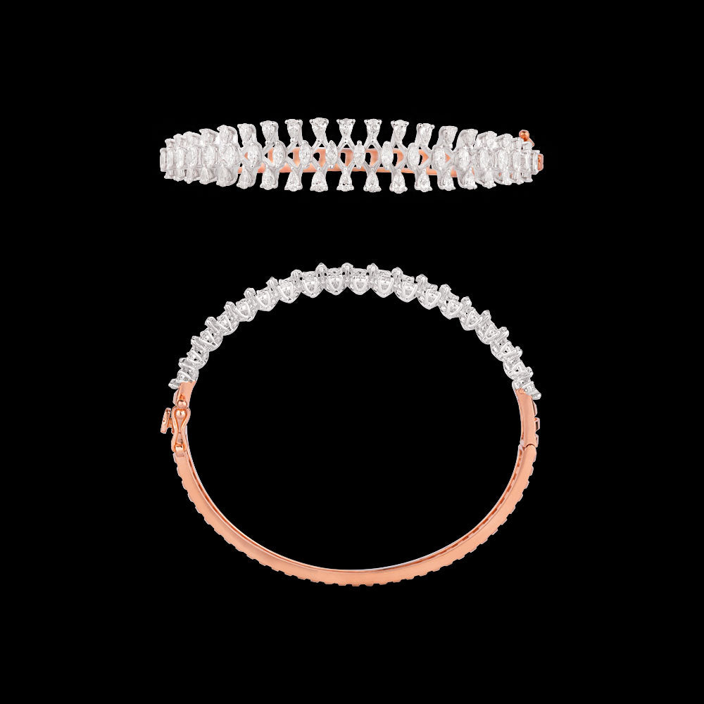18K Two Tone Gold Diamond Kada - 2.351ct VVS-EF