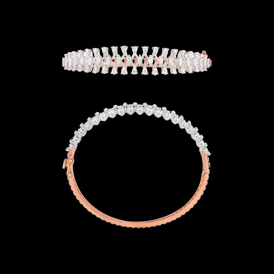 18K Two Tone Gold Diamond Kada - 2.351ct VVS-EF