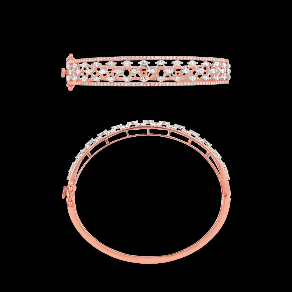 18K Two Tone Gold Diamond Kada - 2.339ct VVS-EF