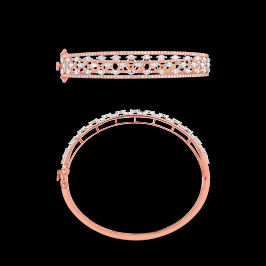 18K Two Tone Gold Diamond Kada - 2.339ct VVS-EF