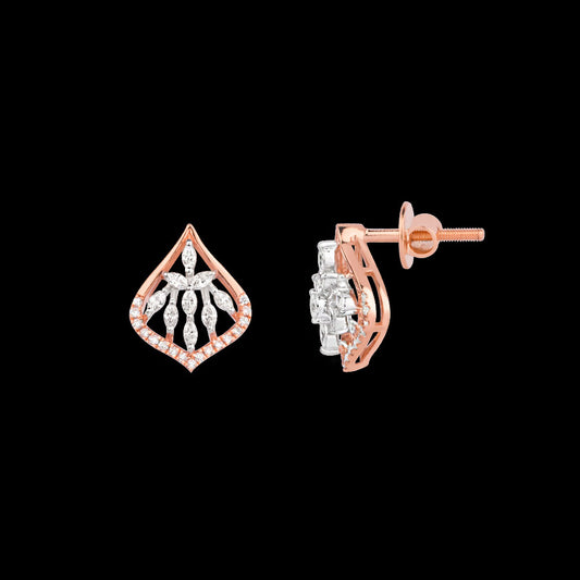 18K Two Tone Gold Diamond Earrings - 0.525ct VVS-EF