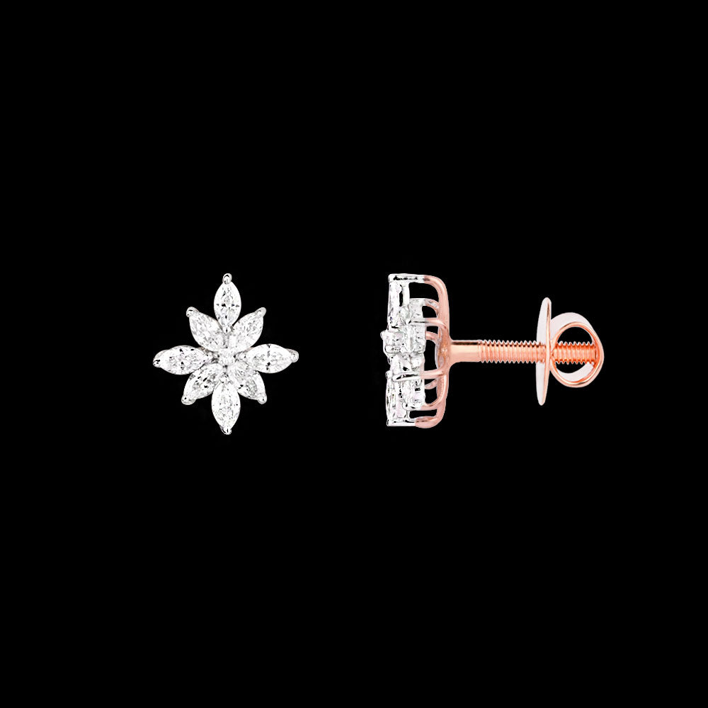 18K Two Tone Gold Diamond Earrings - 0.313ct VVS-EF