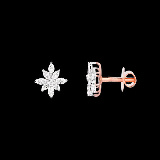 18K Two Tone Gold Diamond Earrings - 0.313ct VVS-EF