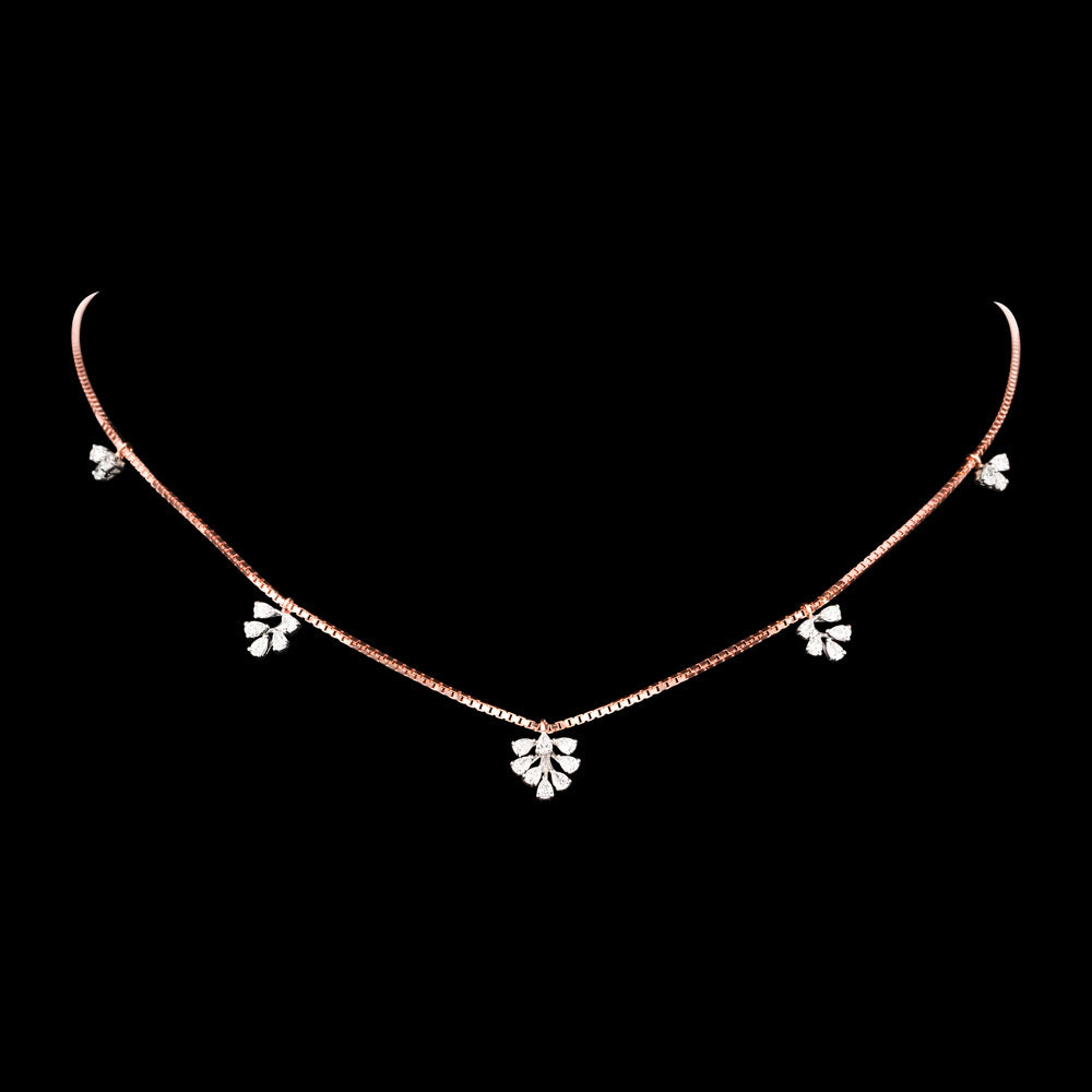 18K Two Tone Gold Diamond Necklace - 0.952ct VVS-EF