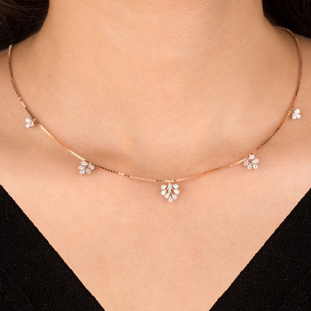 18K Two Tone Gold Diamond Necklace - 0.952ct VVS-EF