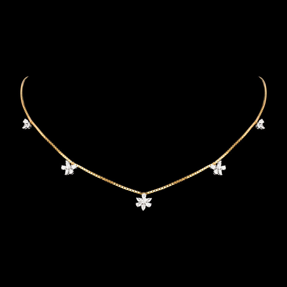 18K Two Tone Gold Diamond Necklace - 1.053ct VVS-EF