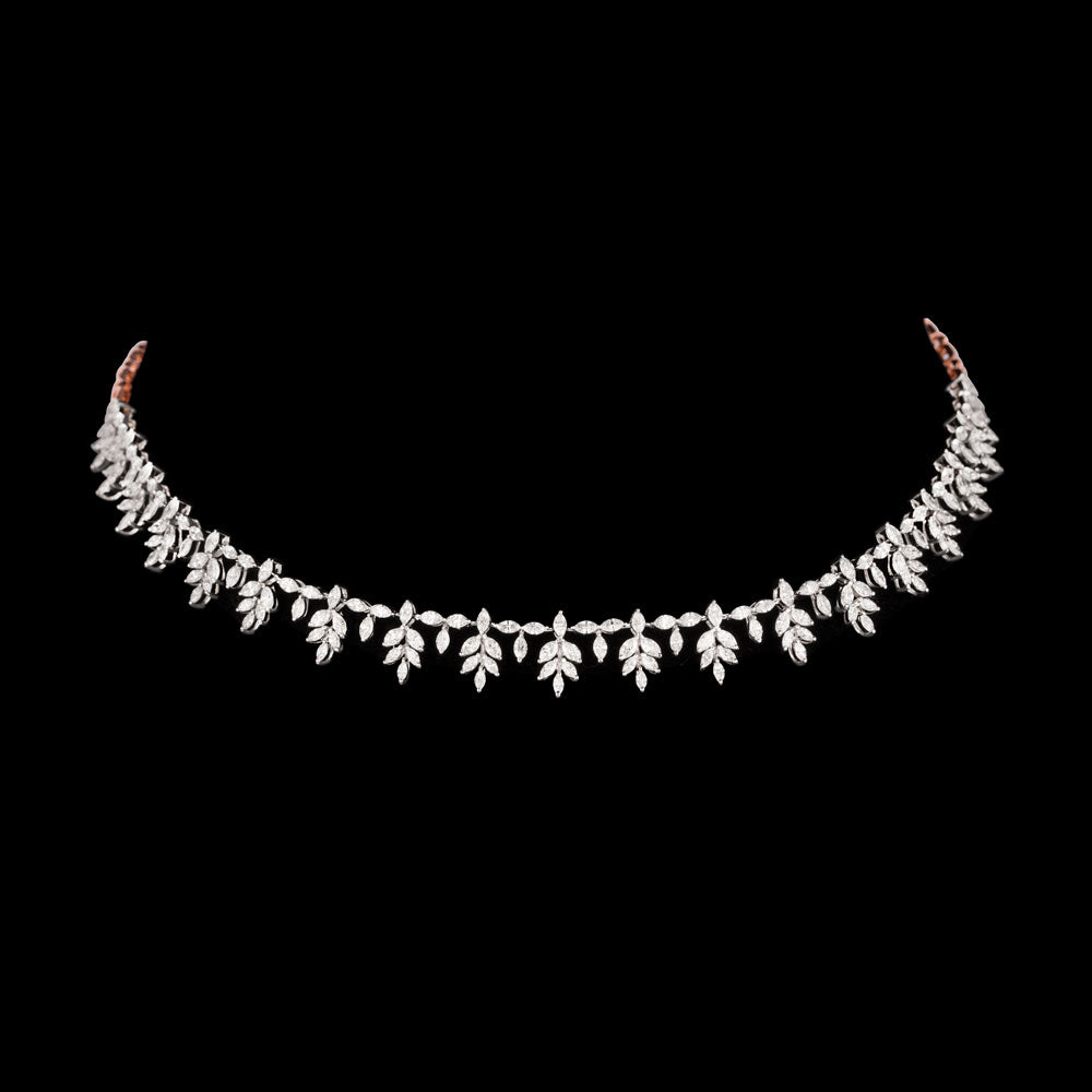 18K Two Tone Gold Diamond Necklace - 5.284ct VVS-VS-EF