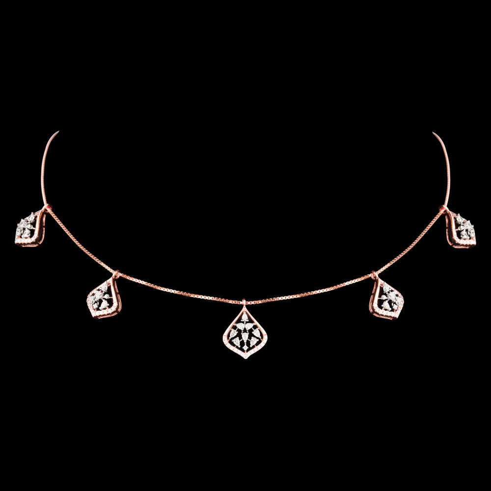 18K Two Tone Gold Diamond Necklace - 0.992ct VVS-EF