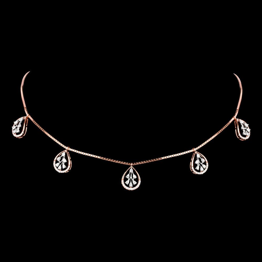 18K Rose Gold Diamond Necklace - 1.199ct VVS-EF