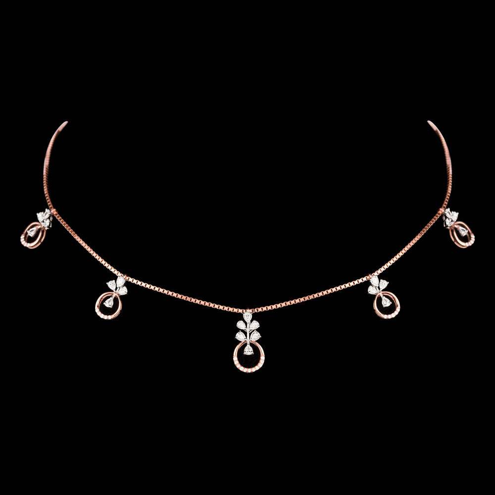 18K Two Tone Gold Diamond Necklace - 0.848ct VVS-EF