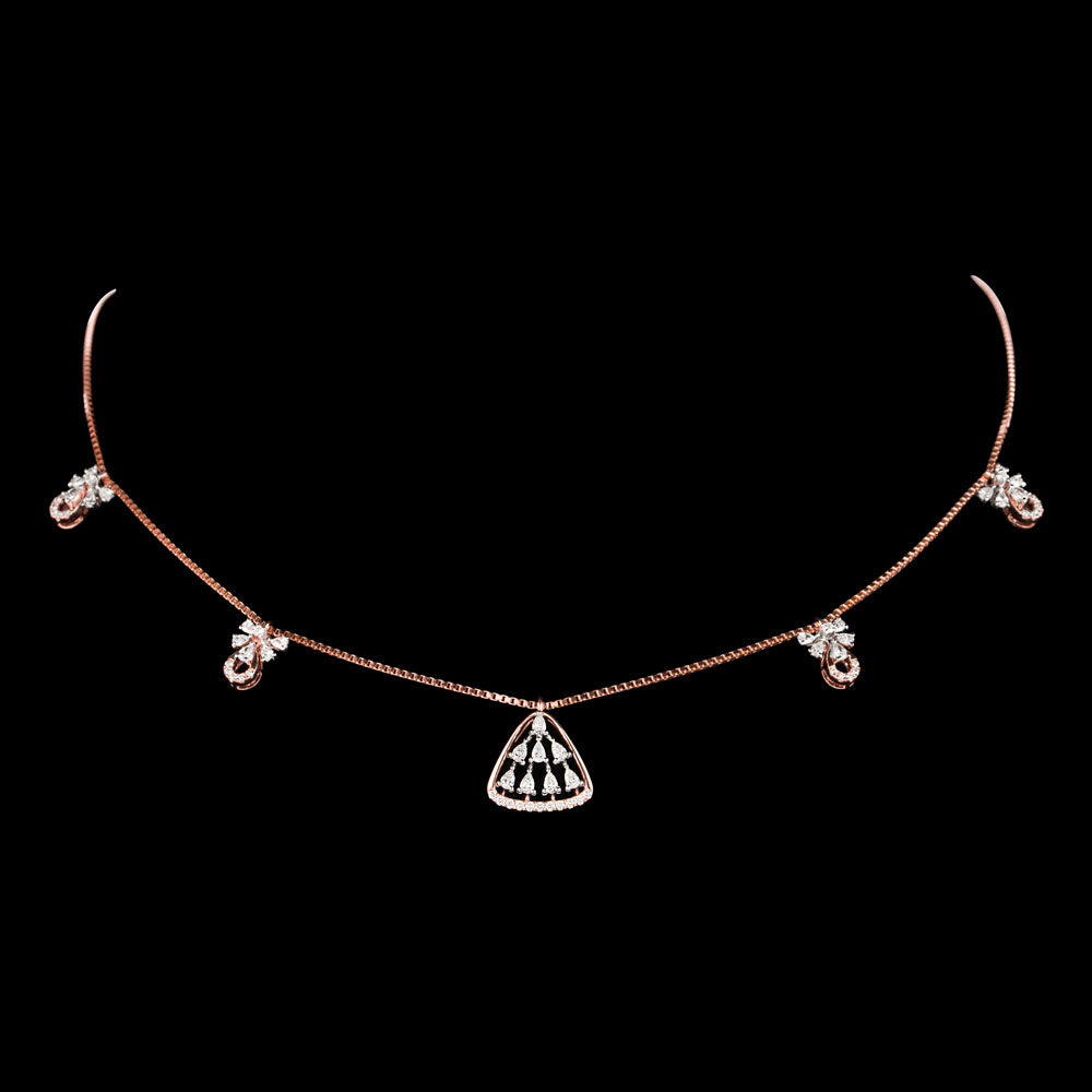 18K Two Tone Gold Diamond Necklace - 1.019ct VVS-EF