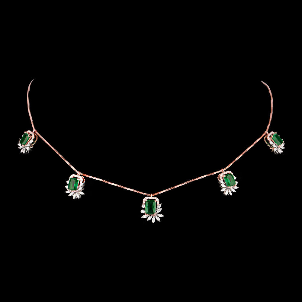18K Two Tone Gold Diamond Necklace - 1.129ct VVS-EF with Colour Stones